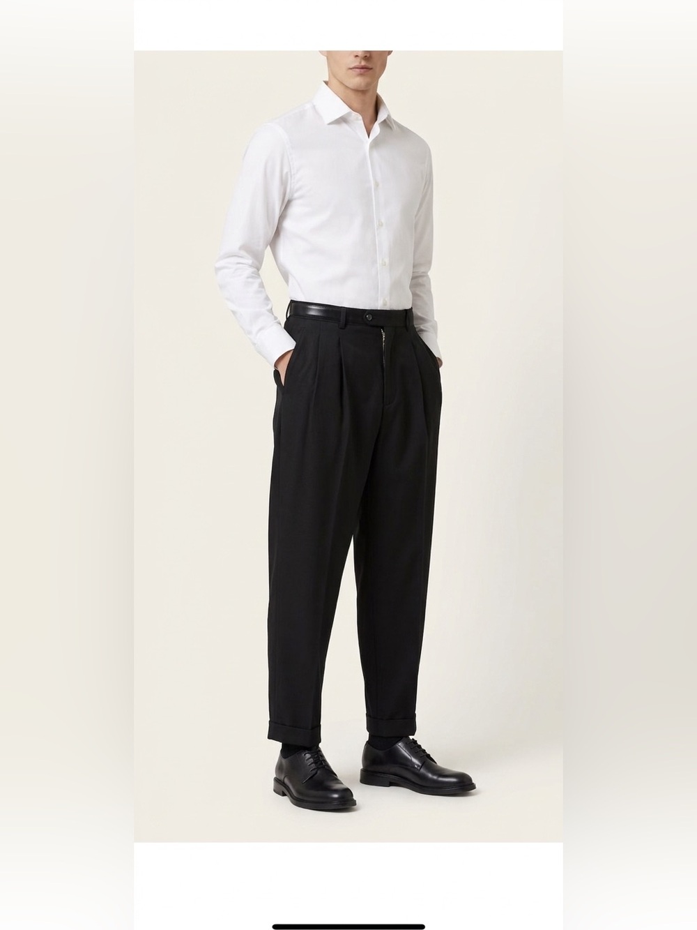 VTG Matinique Party Black Pleated Tapered Cuffed Dress Pants - 32x25 High Rise